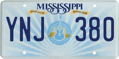 MS license plate YNJ380