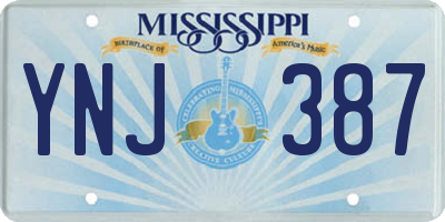 MS license plate YNJ387