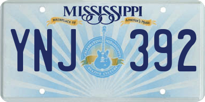 MS license plate YNJ392