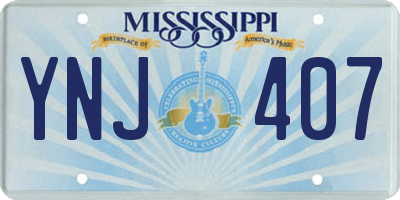 MS license plate YNJ407