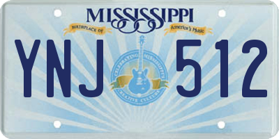 MS license plate YNJ512