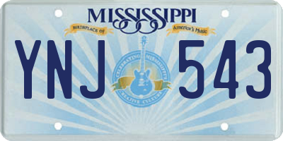 MS license plate YNJ543