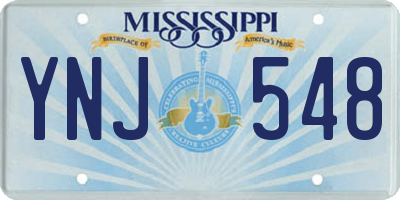 MS license plate YNJ548