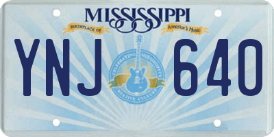 MS license plate YNJ640