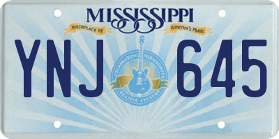 MS license plate YNJ645