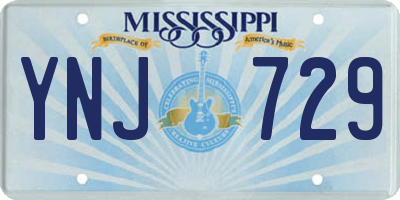 MS license plate YNJ729
