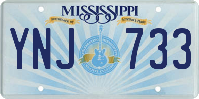 MS license plate YNJ733