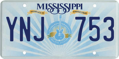 MS license plate YNJ753