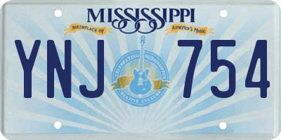 MS license plate YNJ754