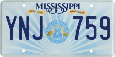 MS license plate YNJ759