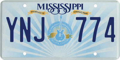 MS license plate YNJ774