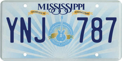 MS license plate YNJ787