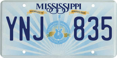 MS license plate YNJ835