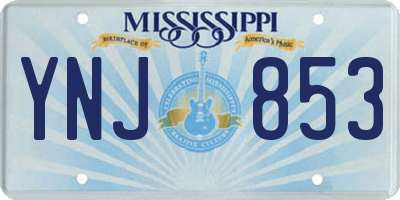 MS license plate YNJ853