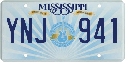MS license plate YNJ941
