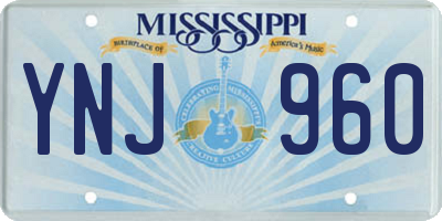 MS license plate YNJ960