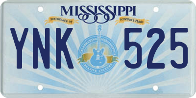 MS license plate YNK525
