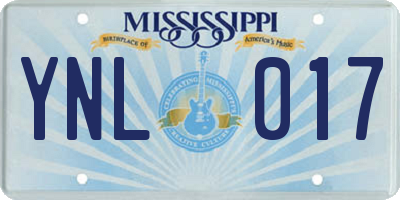 MS license plate YNL017