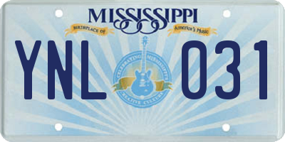 MS license plate YNL031