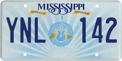 MS license plate YNL142
