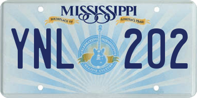 MS license plate YNL202