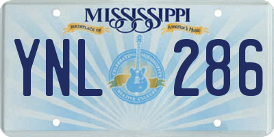 MS license plate YNL286