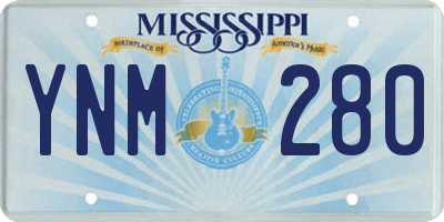 MS license plate YNM280