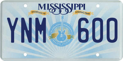 MS license plate YNM600