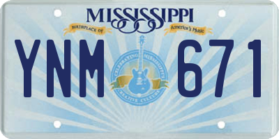 MS license plate YNM671