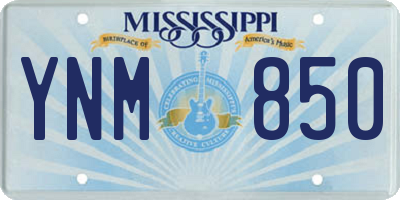 MS license plate YNM850