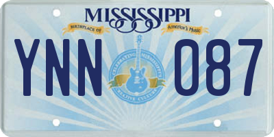 MS license plate YNN087