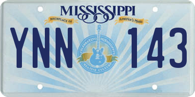 MS license plate YNN143