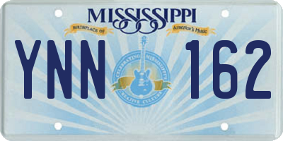 MS license plate YNN162