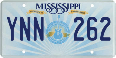 MS license plate YNN262