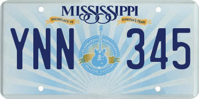 MS license plate YNN345