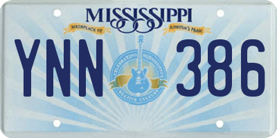 MS license plate YNN386