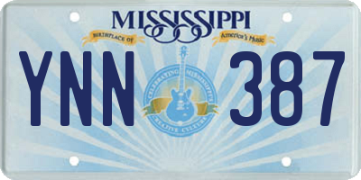 MS license plate YNN387
