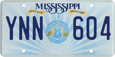 MS license plate YNN604