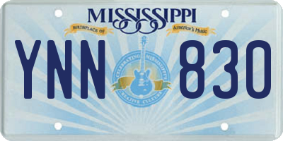 MS license plate YNN830