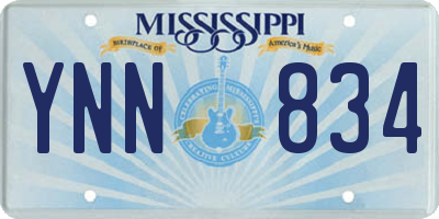 MS license plate YNN834