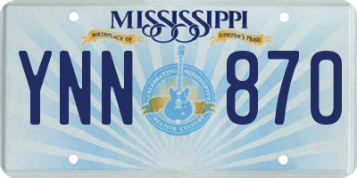 MS license plate YNN870