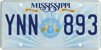MS license plate YNN893