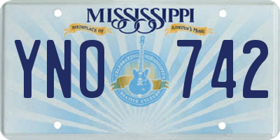 MS license plate YNO742