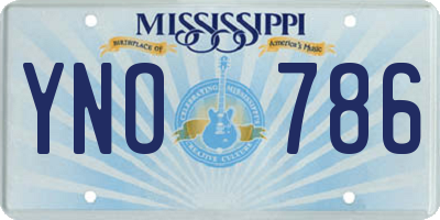 MS license plate YNO786