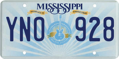 MS license plate YNO928