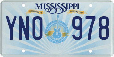 MS license plate YNO978