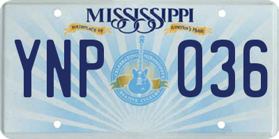 MS license plate YNP036