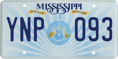 MS license plate YNP093