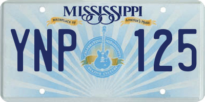 MS license plate YNP125