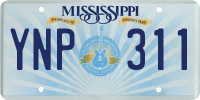 MS license plate YNP311